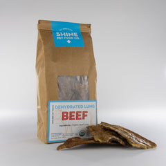 Dehydrated lung treats for dogs and cats made with organic, single-source, human-grade ingredients