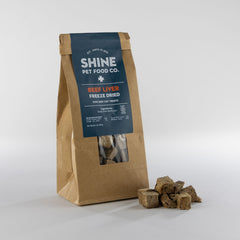 Single-ingredient beef liver pet treats, freeze-dried to lock in nutrients and flavor.