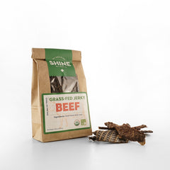 SHINE Pet Food’s human-grade, sustainably sourced, organic beef Grass-Fed Jerky made with heart and liver is a healthy, protein-rich treat perfect for cats and dogs every day.