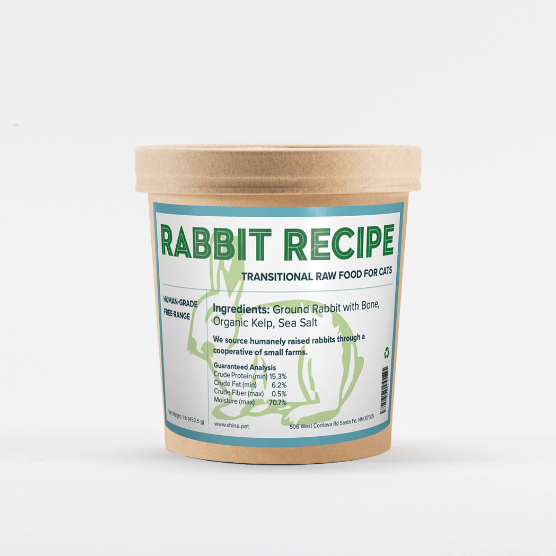 Transitional raw rabbit for cats