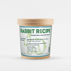 Transitional raw rabbit for cats