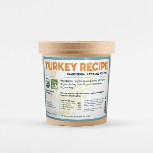 Transitional raw turkey for cats