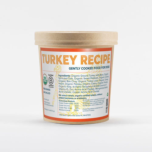 Fresh organic turkey dog food