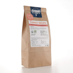 SHINE Pet Food’s Gently-Cooked Organic Turkey dog food is freeze-dried for convenience, delivering nutritious, flavorful meals your dog will love every day.