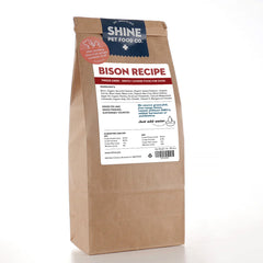 Bison dog food for kibble transitioning pets, made with non-GMO, hormone-free ingredients and prepared in Santa Fe, New Mexico