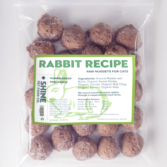 Frozen Raw Cat Food: Rabbit Recipe | SHINE Pet Food