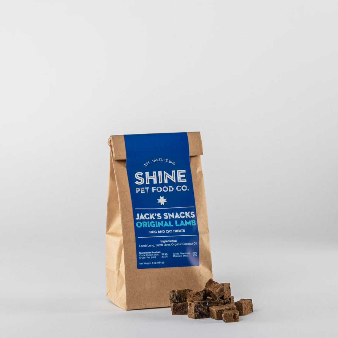Jack’s Snacks Original pet treats made with real lamb, handcrafted in Santa Fe. Natural, vet-approved, bite-sized snacks for dogs and cats.