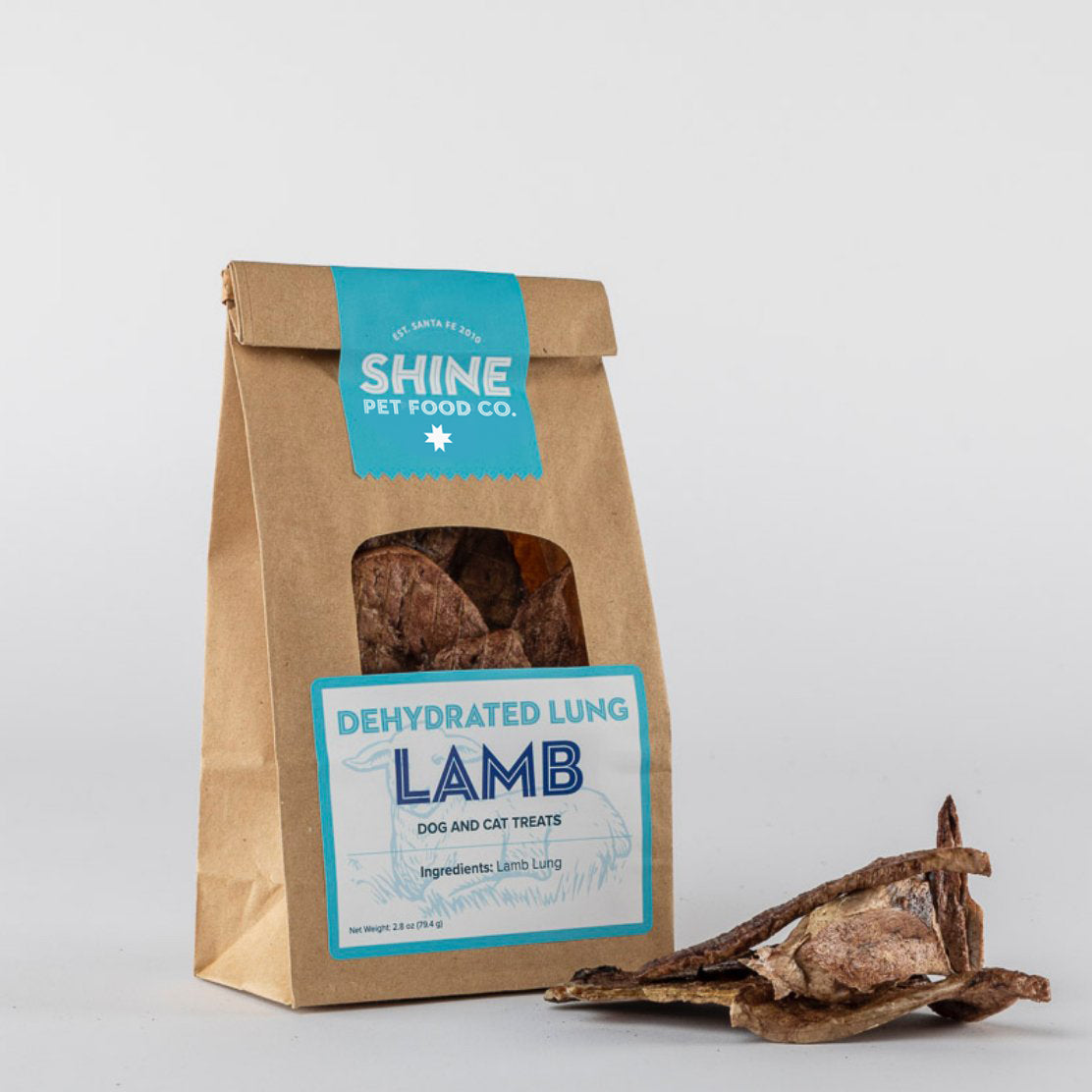 SHINE Pet Food’s dehydrated lung treats, ideal for dogs and cats with sensitive teeth