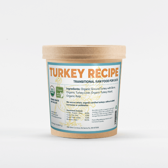 Transitional raw turkey for cats
