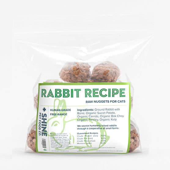 Frozen Raw Cat Food: Rabbit Recipe | SHINE Pet Food